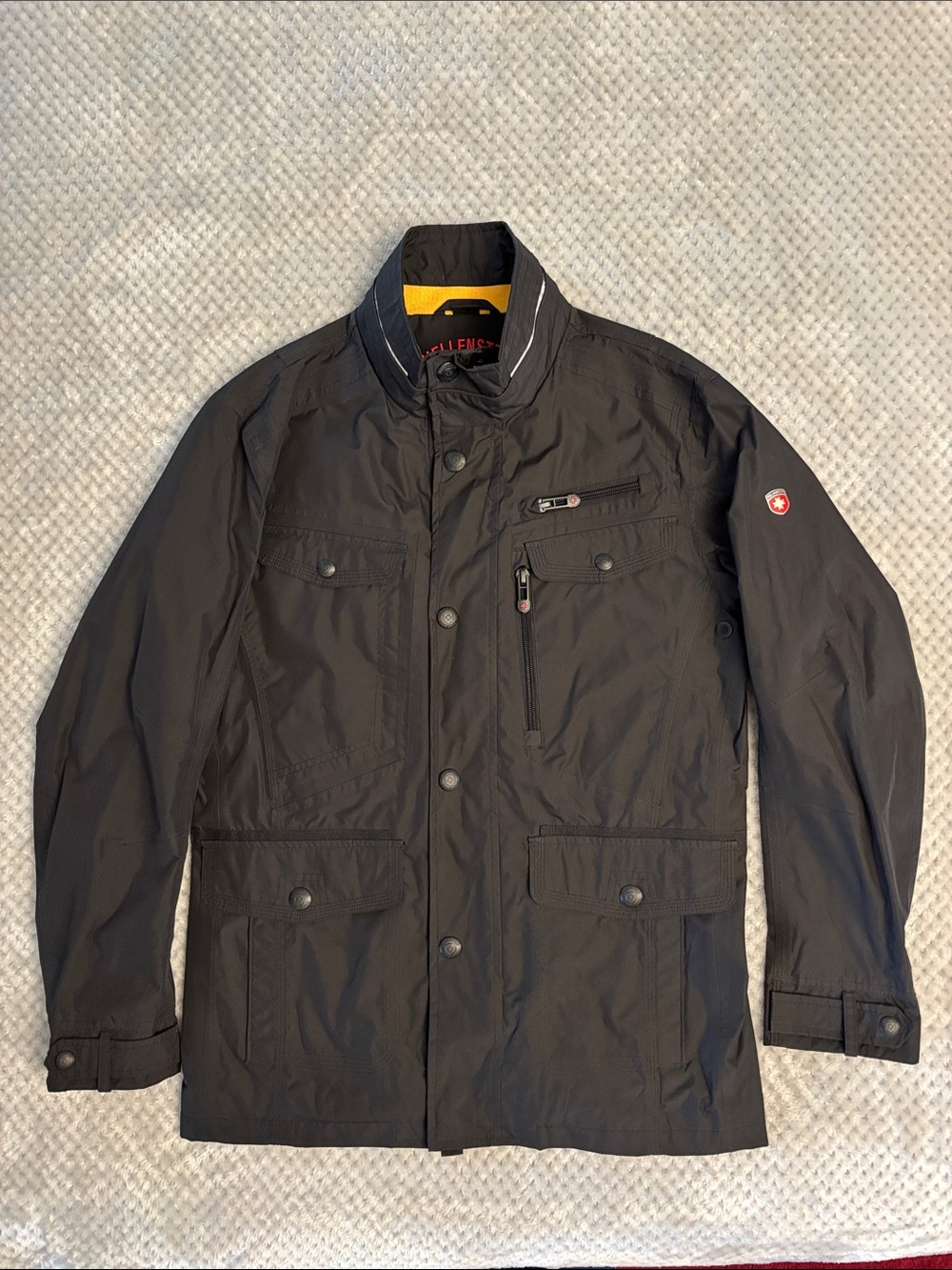 Wellensteyn Chester Men's Black Military Field Jacket with Multiple Pockets